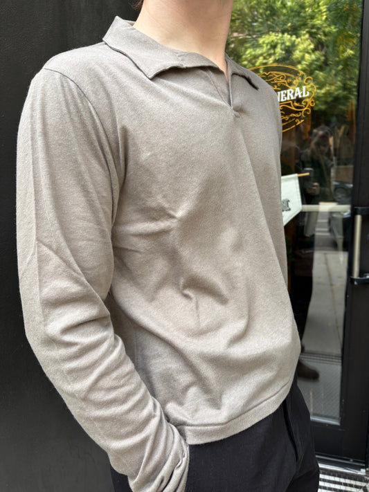 Merz B. Schwanen Long Sleeve Open Polo