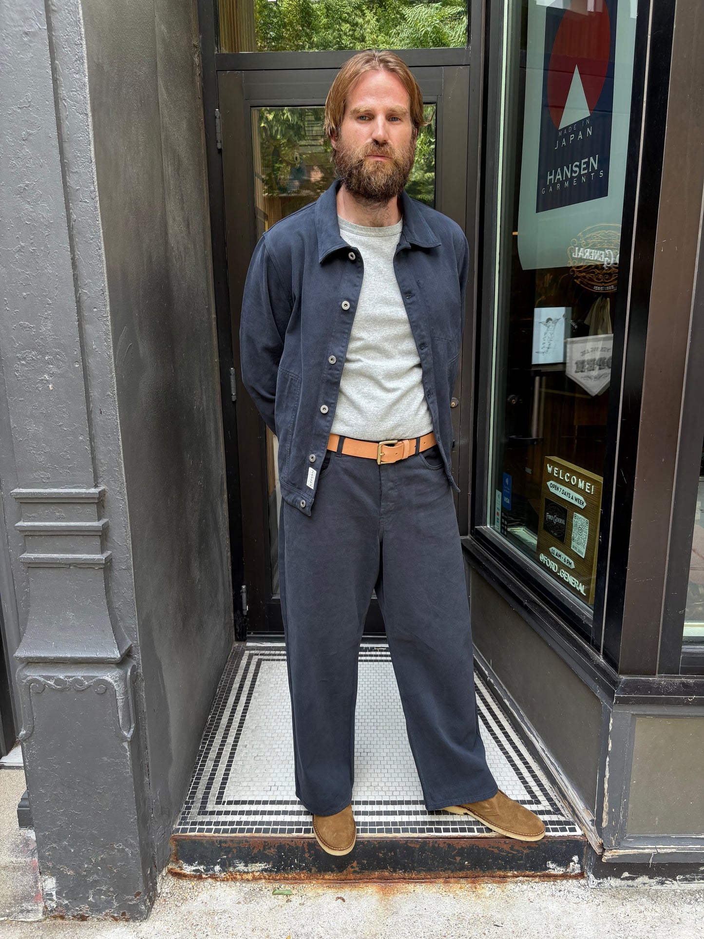 Hansen MILAN Straight Wide Workwear Trousers