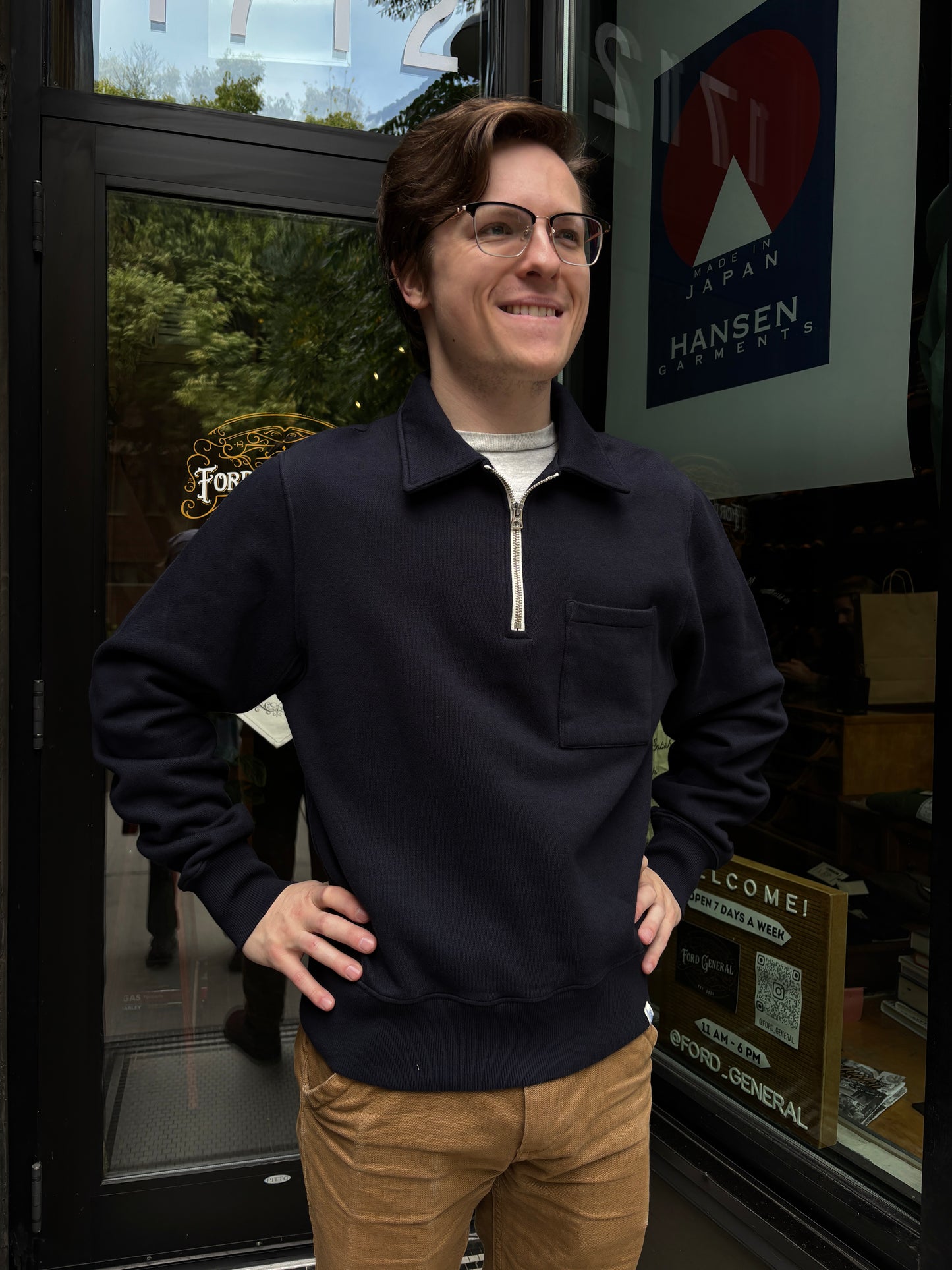 Merz b. Schwanen Zip Collar Sweatshirt