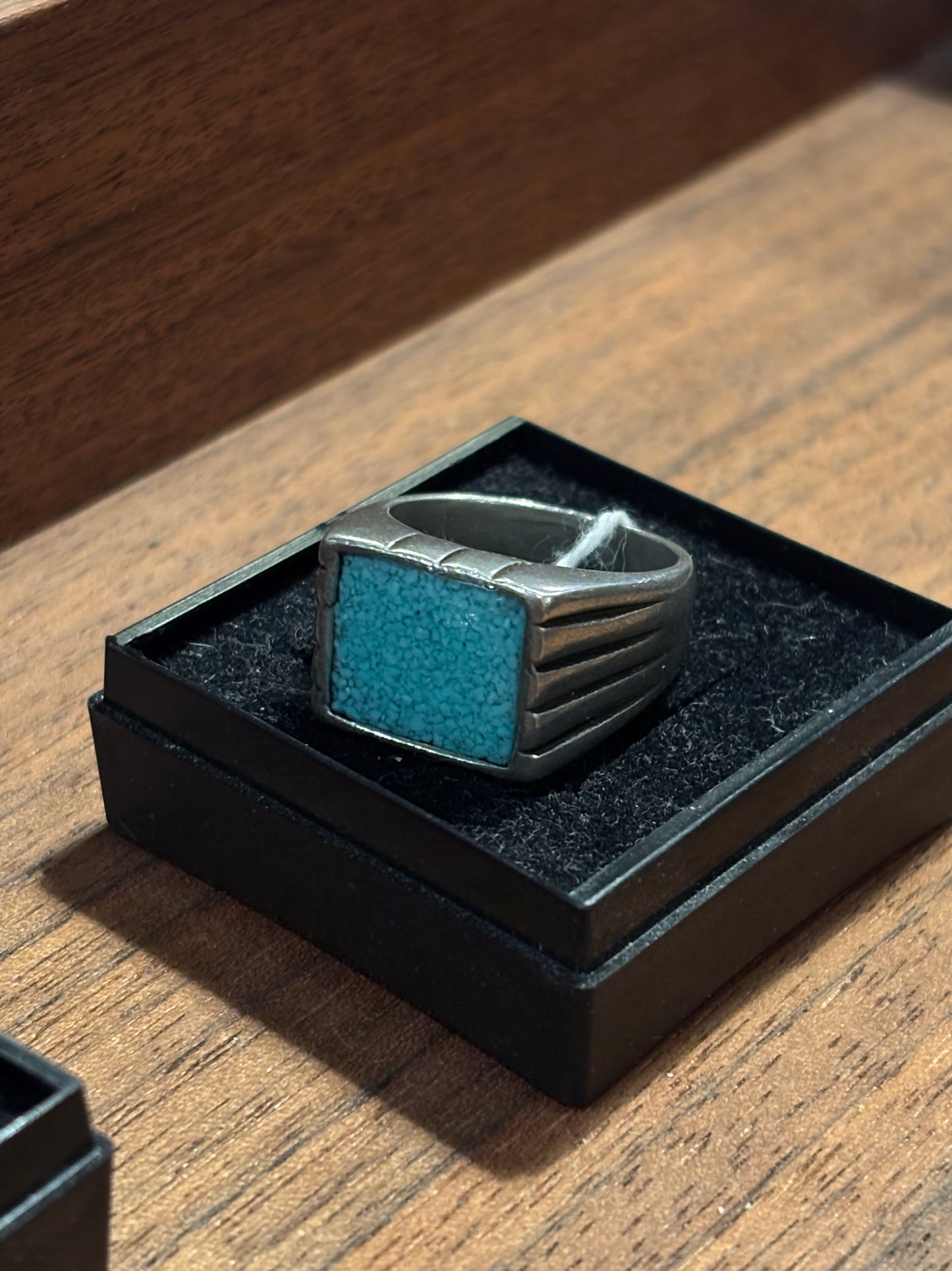 B50 Bague Étain Sable Turquoise