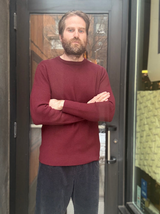 Merz b. Schwanen Men's Merino Wool Ribbed Pullover