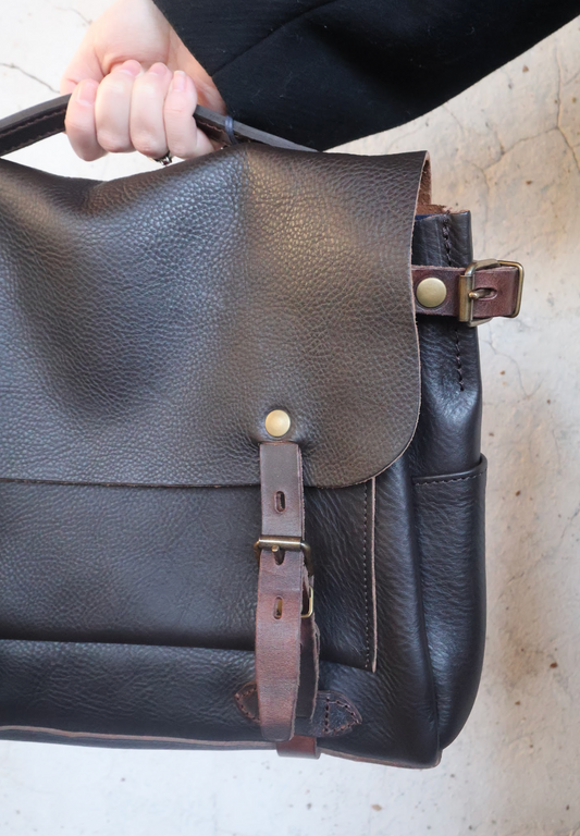 Bleu De Chauffe Dark Brown Postman Bag