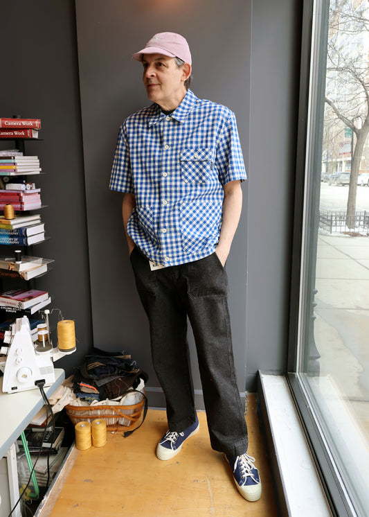 Kappy Gingham Check Linen Half Jacket