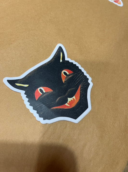 Black Cat Face Sticker