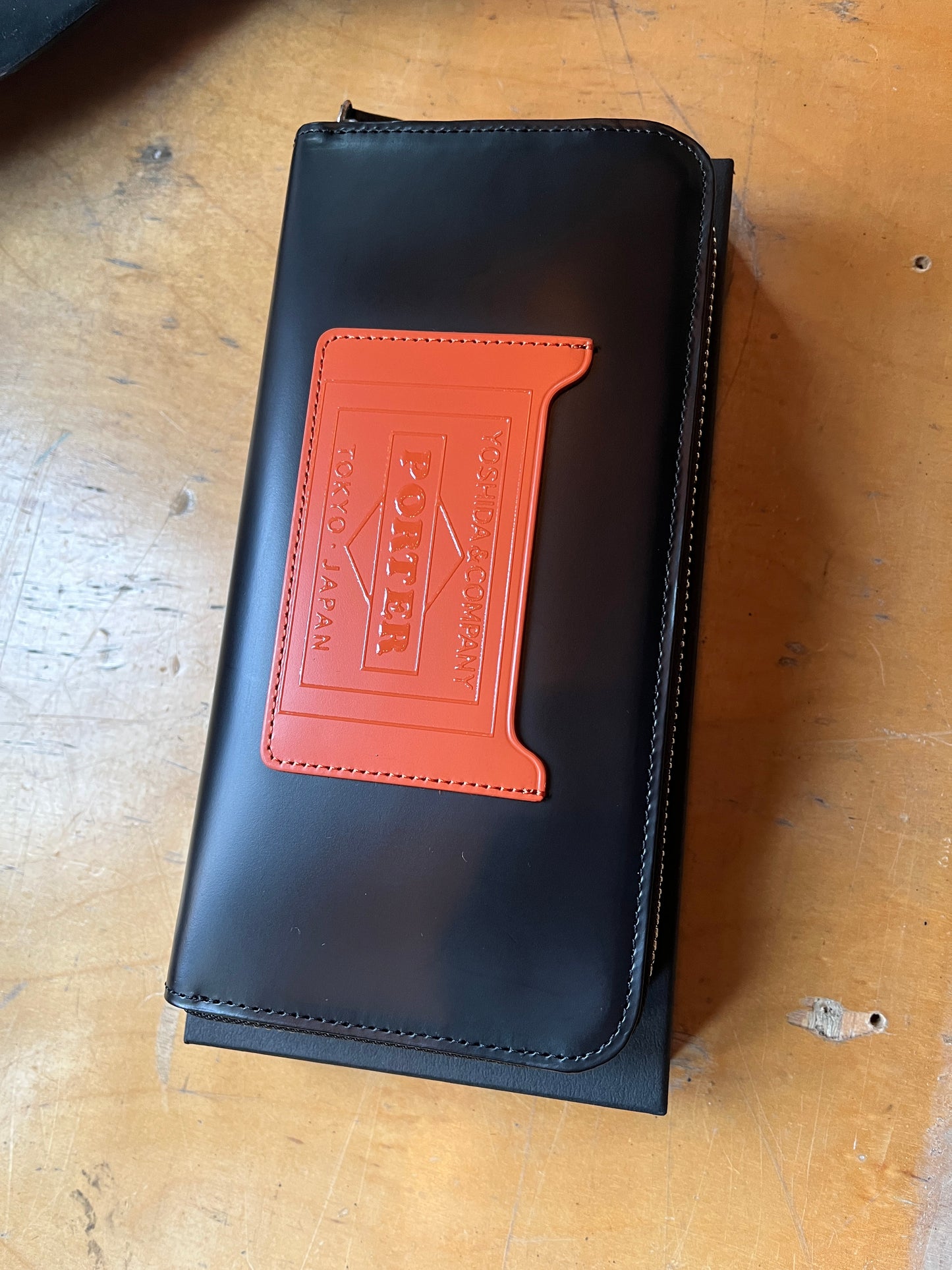 PS Leather Wallet Checker Flag Long Wallet