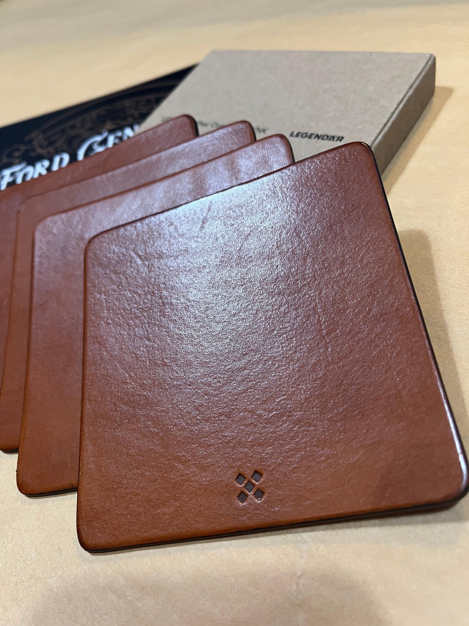 Leather Coaster Set of 4