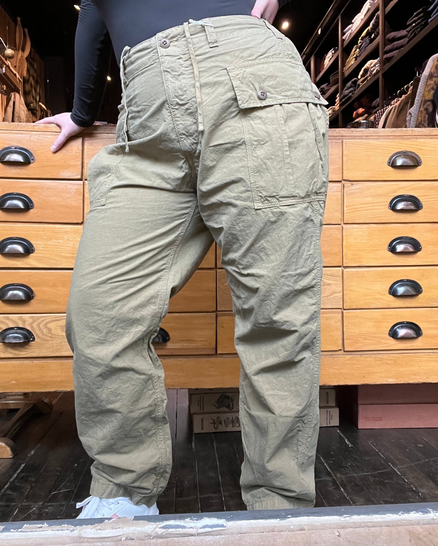 Cropped Peg Top Military Pants