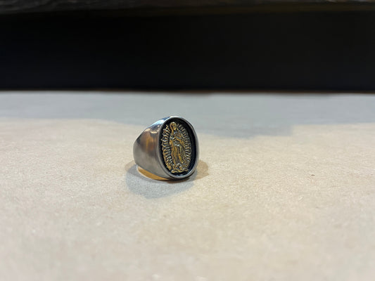 B121 Bague Chevalière laiton "Santa Maria de Guadalupe"