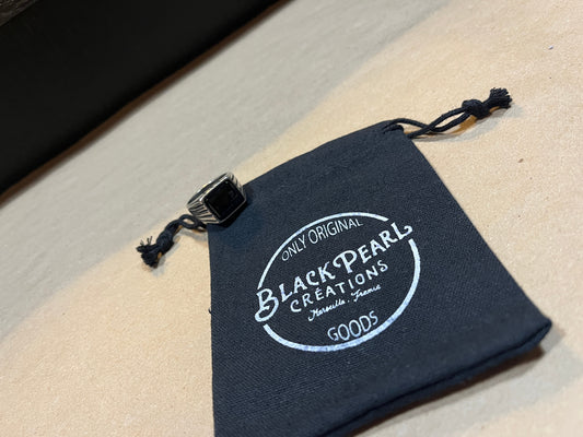 B99 Bague étain Onyx