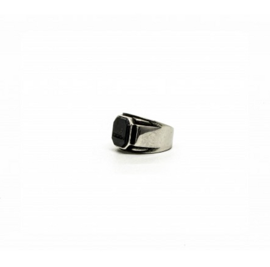 B104 Bague Chevalière Onyx Octagon