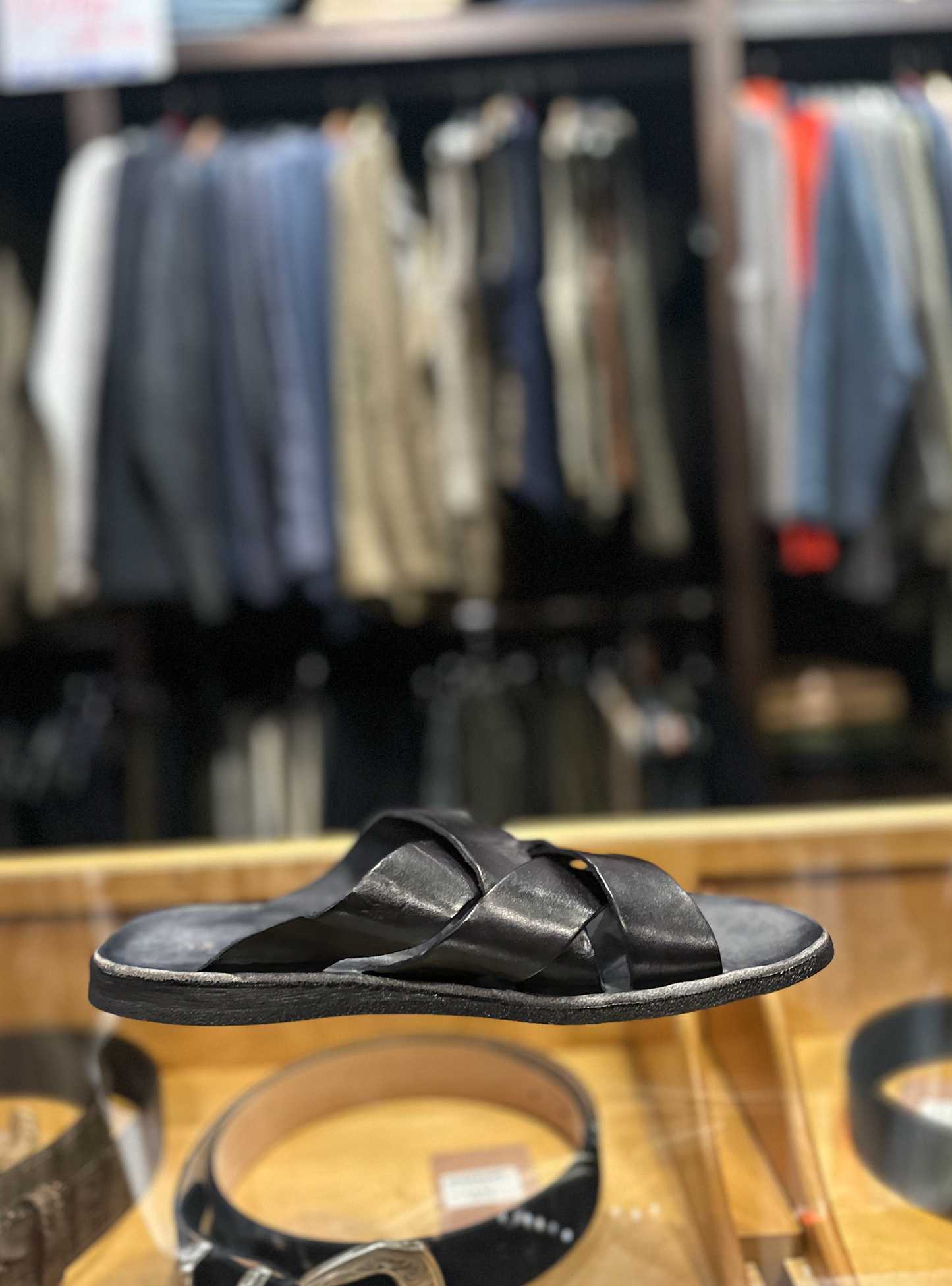 46620 Men's Upper Tcapo Nero Sandal