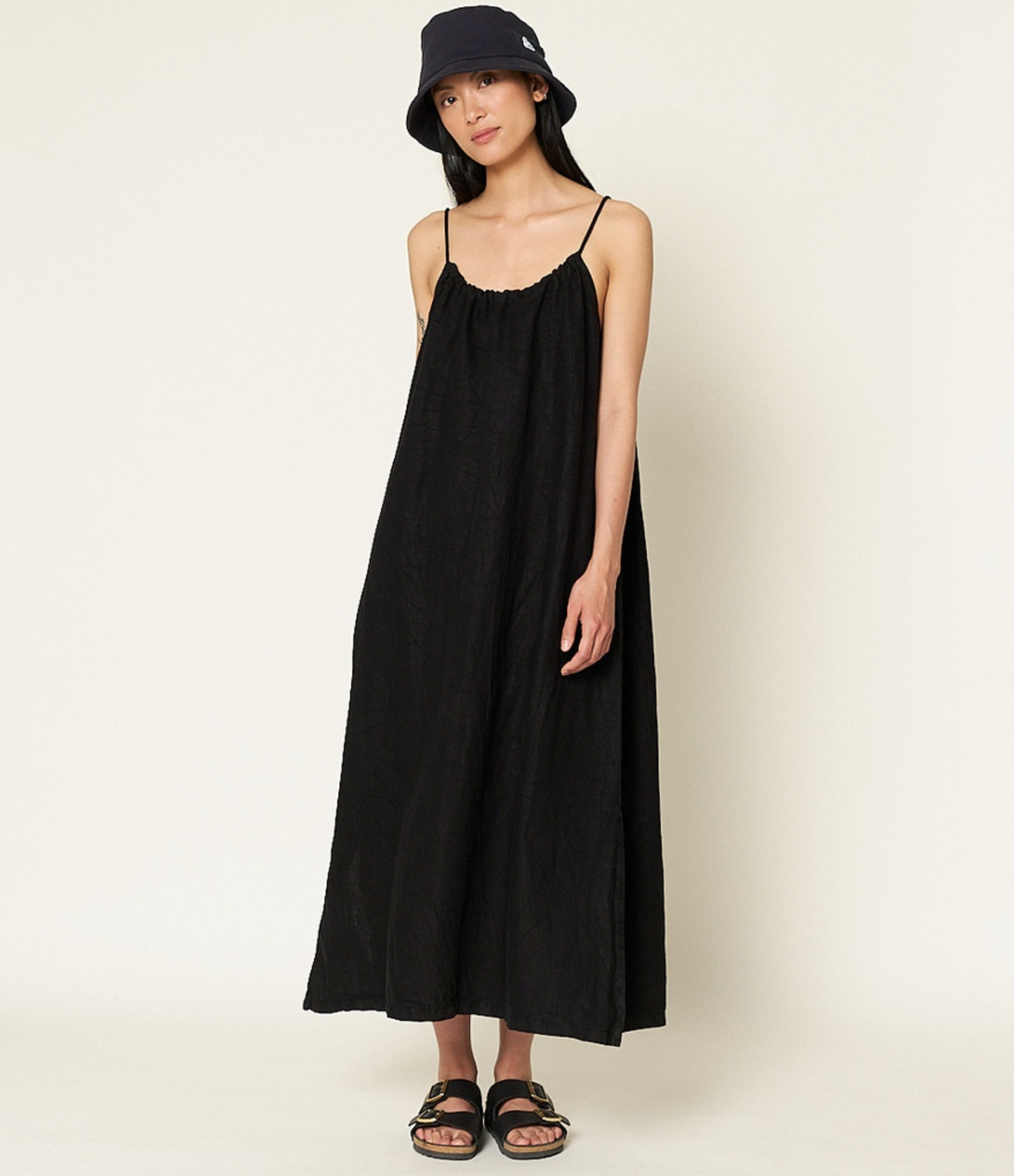 Dress02 Organic Linen Strap Dress