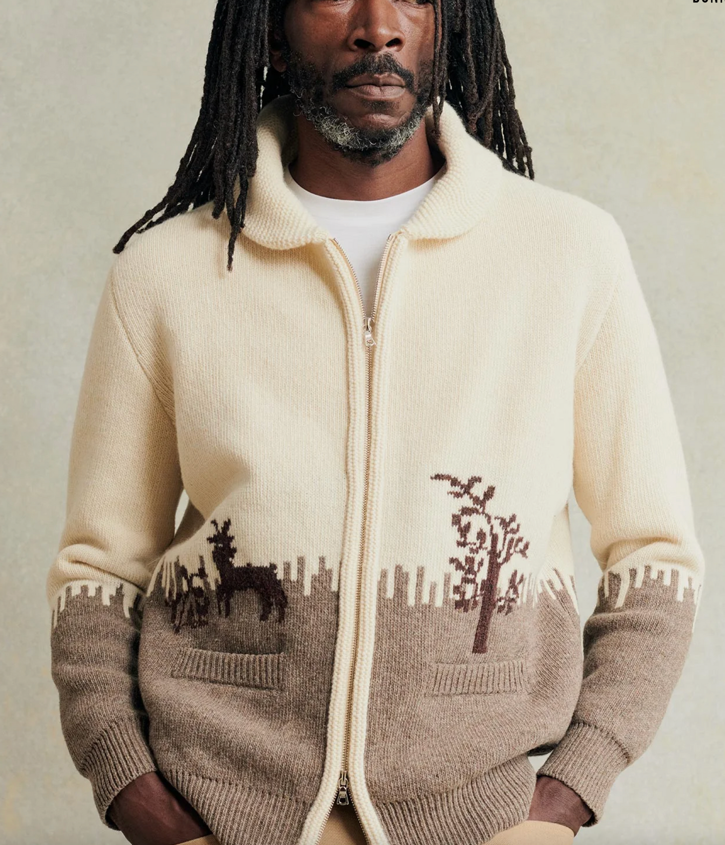 MA43 Jacquard Zipped Sweater