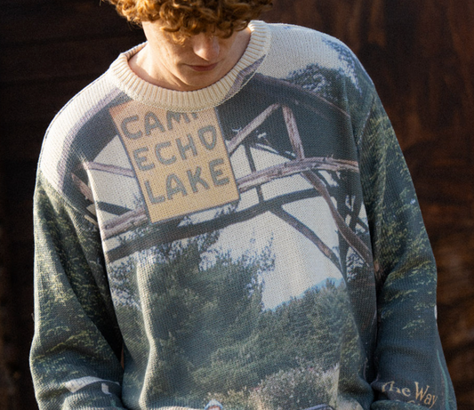 Printed Crewneck Knit Sweater