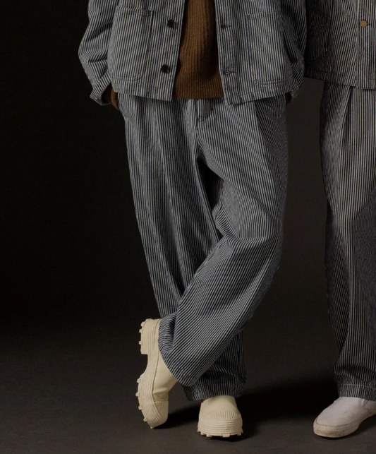 British Worker Rainbow Denim Wide Pleated Trouser