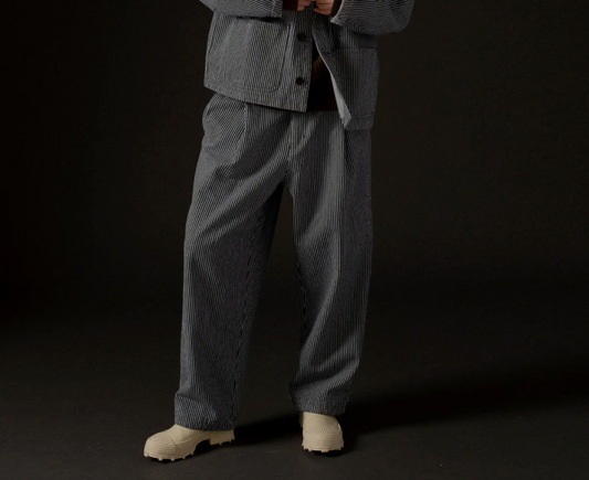 British Worker Rainbow Denim Wide Pleated Trouser