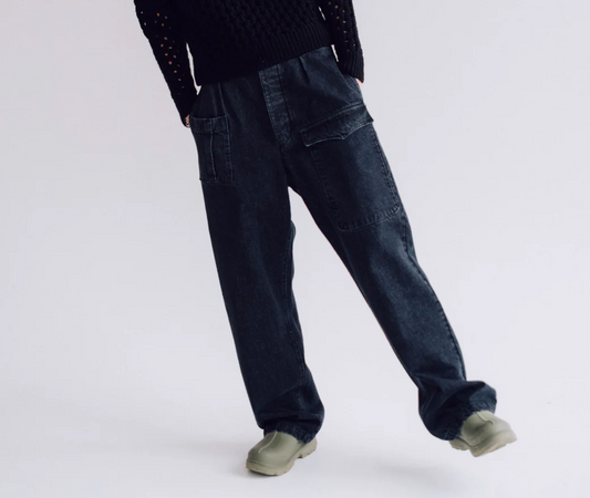 Guerilla Black Denim Loose Fit Army Pant