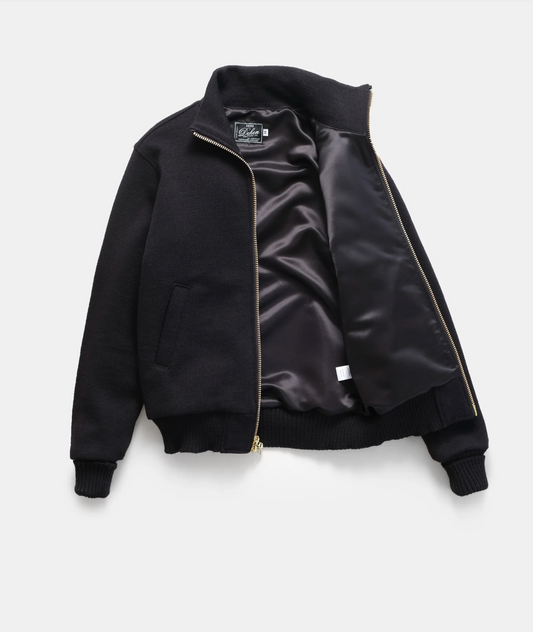 Full Zip Wool Moto Sweater