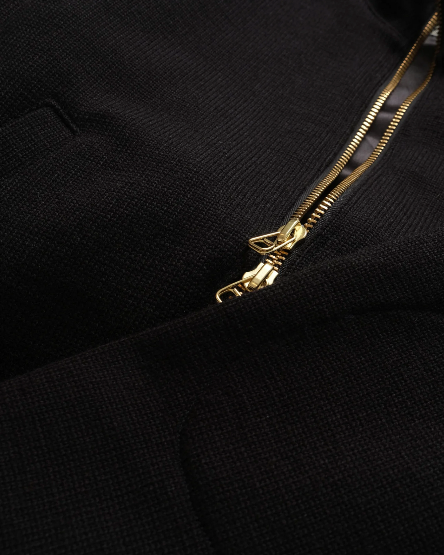 Full Zip Wool Moto Sweater