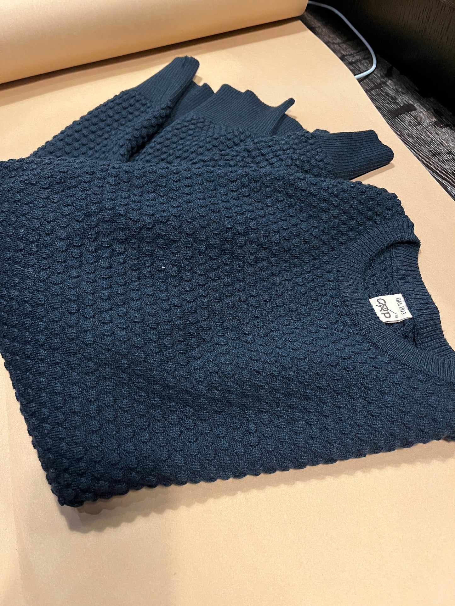 Spot Knit Crewneck Long Sleeve