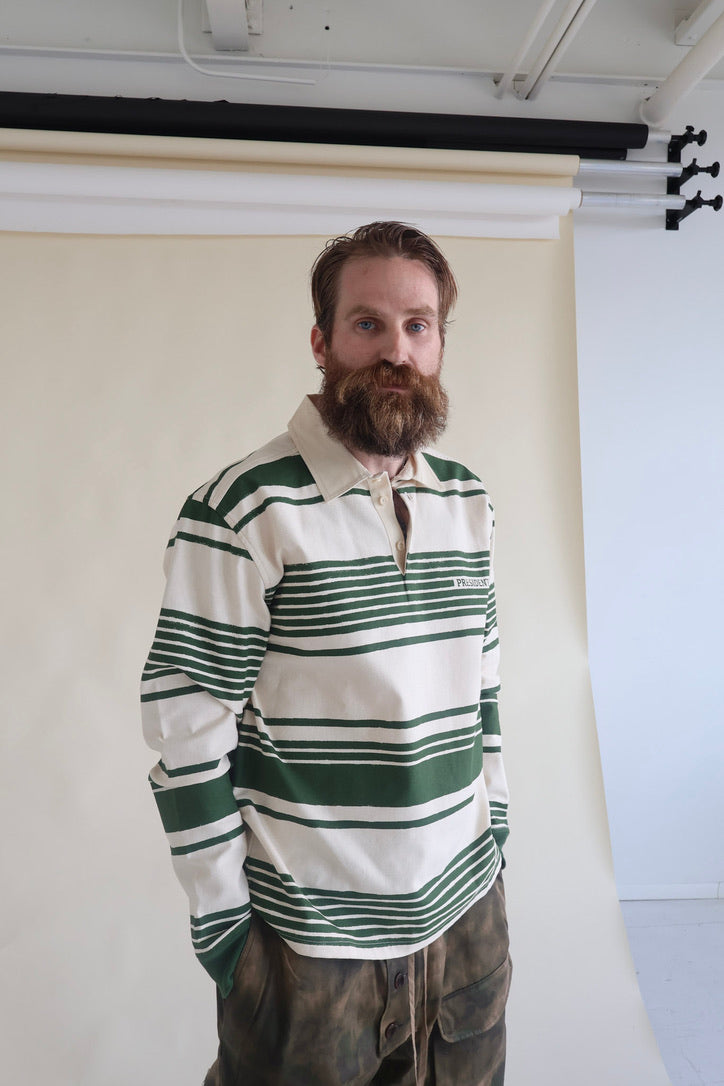 President's Long Sleeve Striped Polo