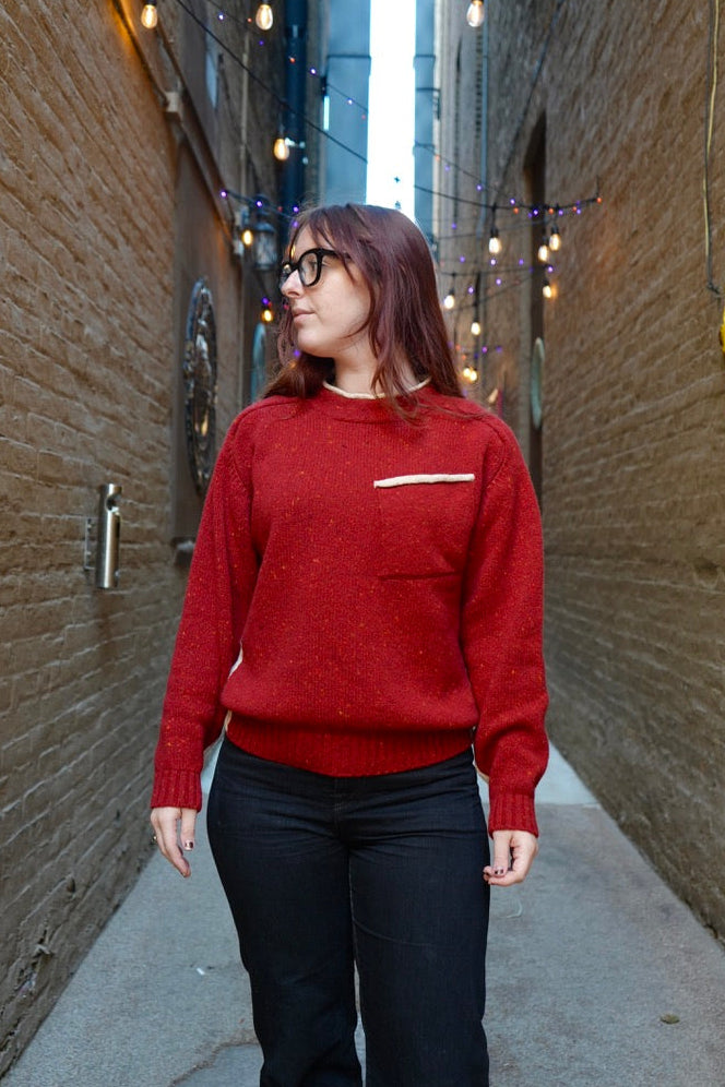 Inis Meain Pocket Contrast Sweater