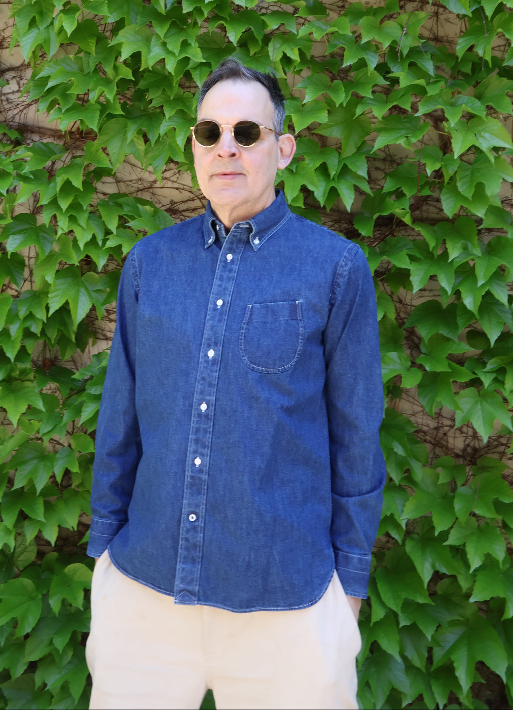 Hand Room Denim Button Down Shirt