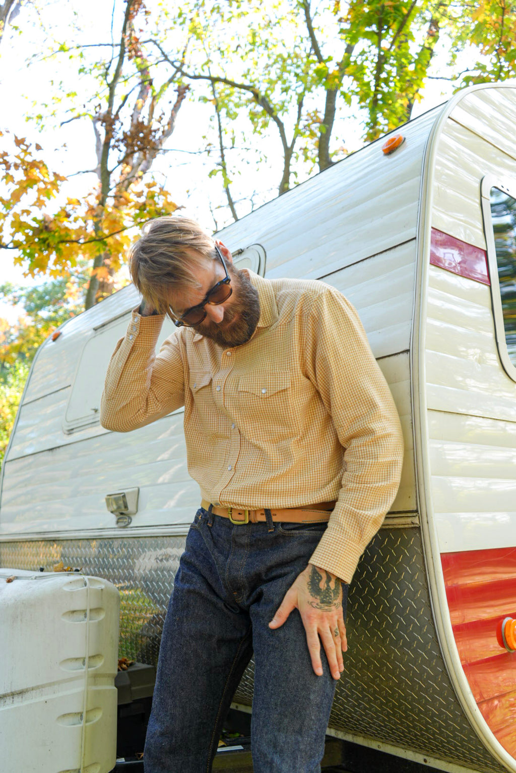West Major Copper Houndstooth Western Shirt