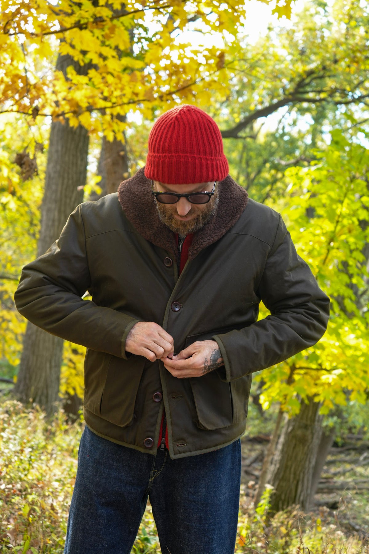Fleur De Bagne Aviateur Waxed Coat