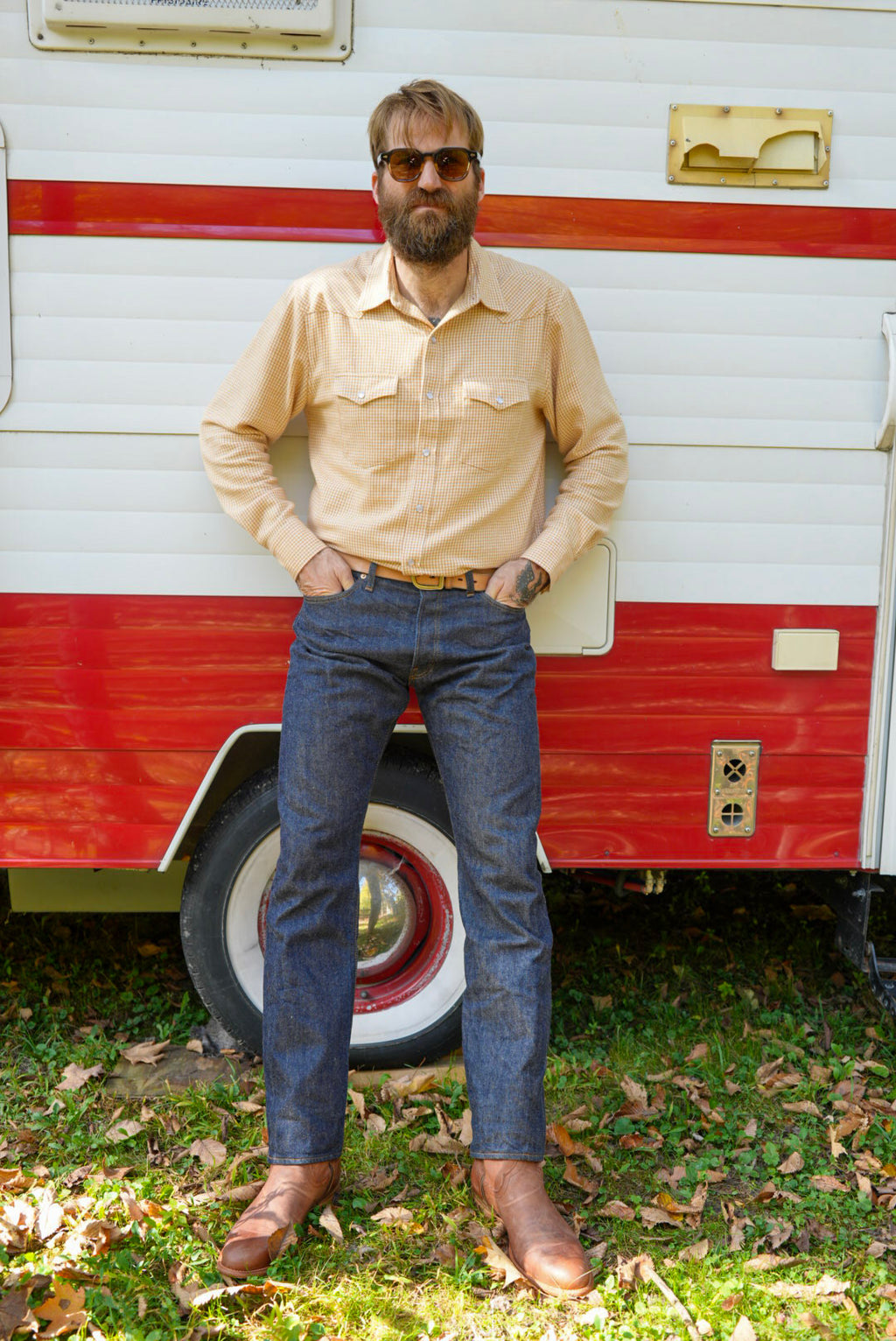 West Major Copper Houndstooth Western Shirt