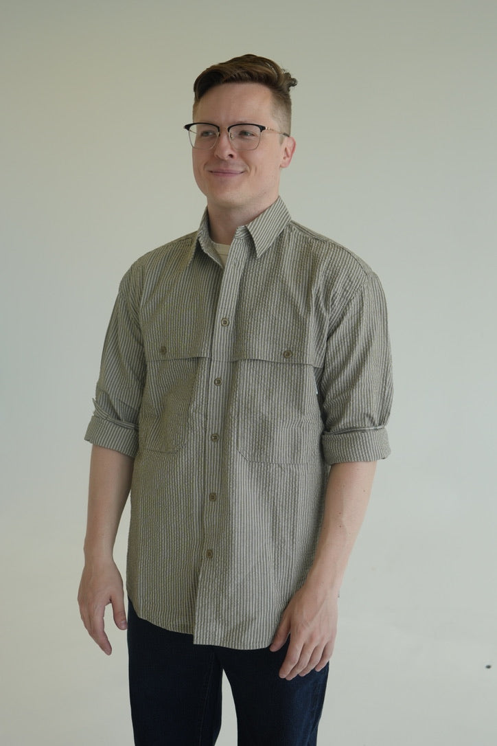 Kappy Stripe Pocket Work Shirt