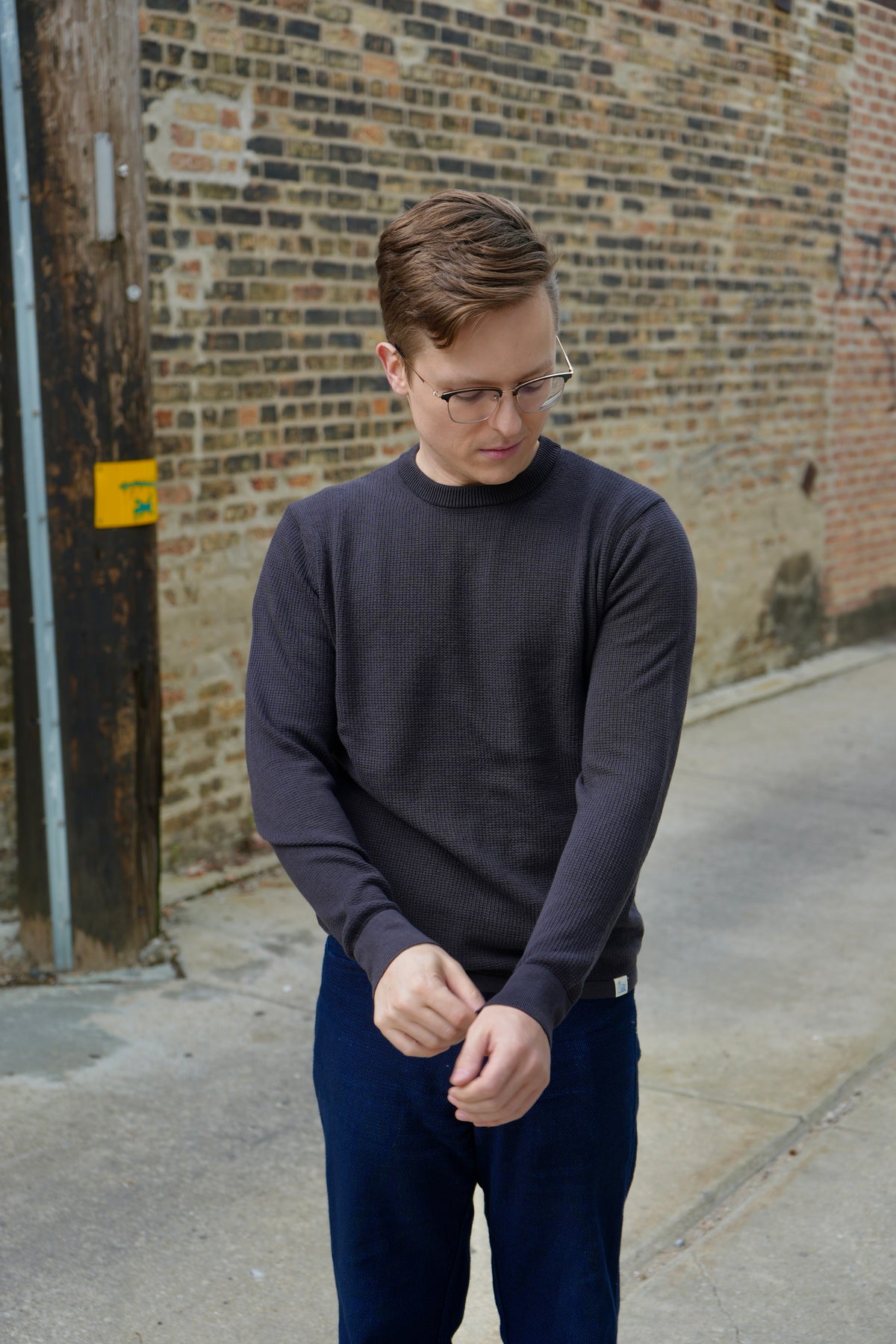 Merz b Schwanen Lightweight Waffle Knit Sweater