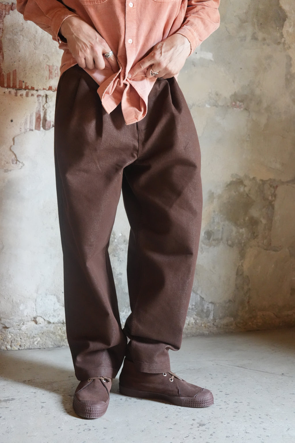 Kappy Two Tuck Wide Denim Pants