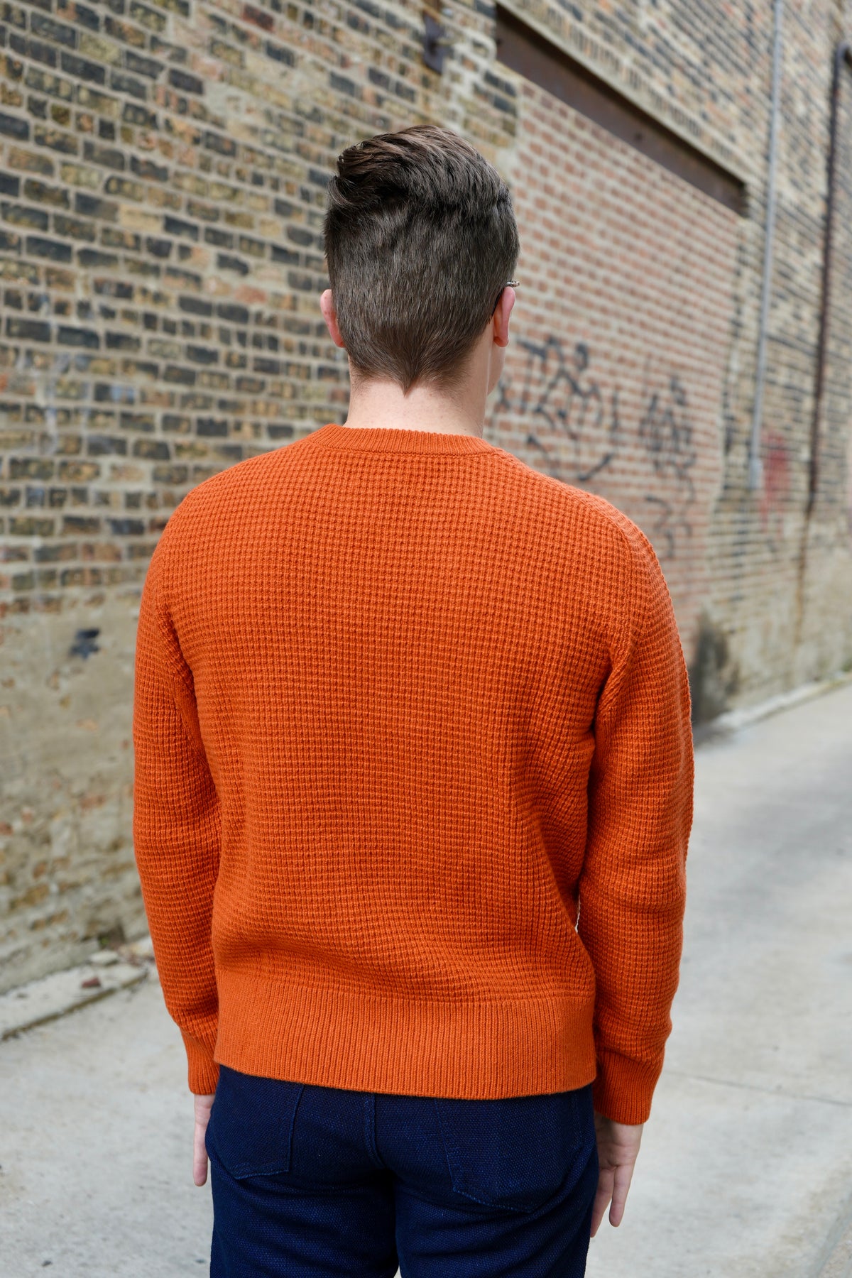 Merz b Schwanen Blade02 Merino Wool-Cashmere Waffle Structure Sweater