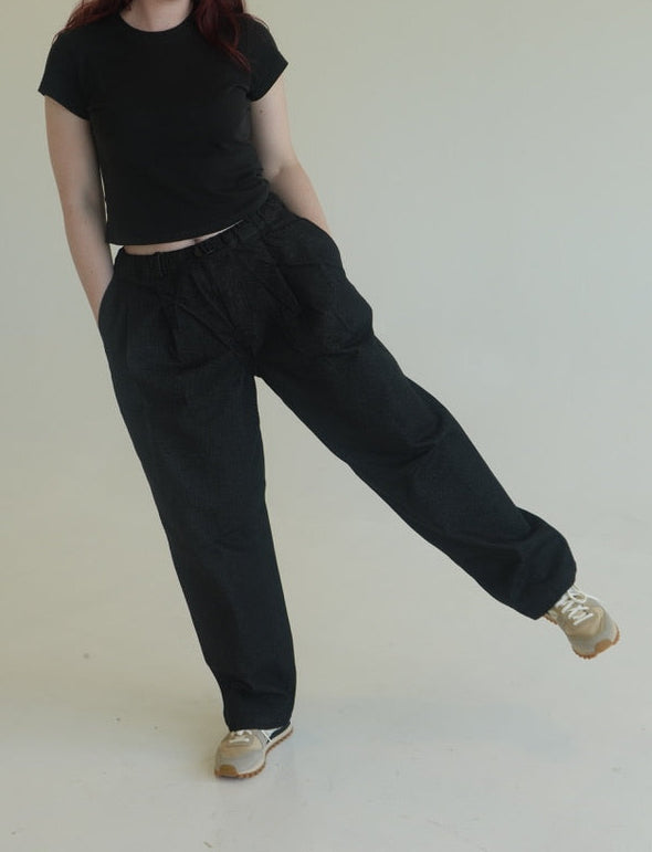 Kappy Two Tuck Wide Denim Pants