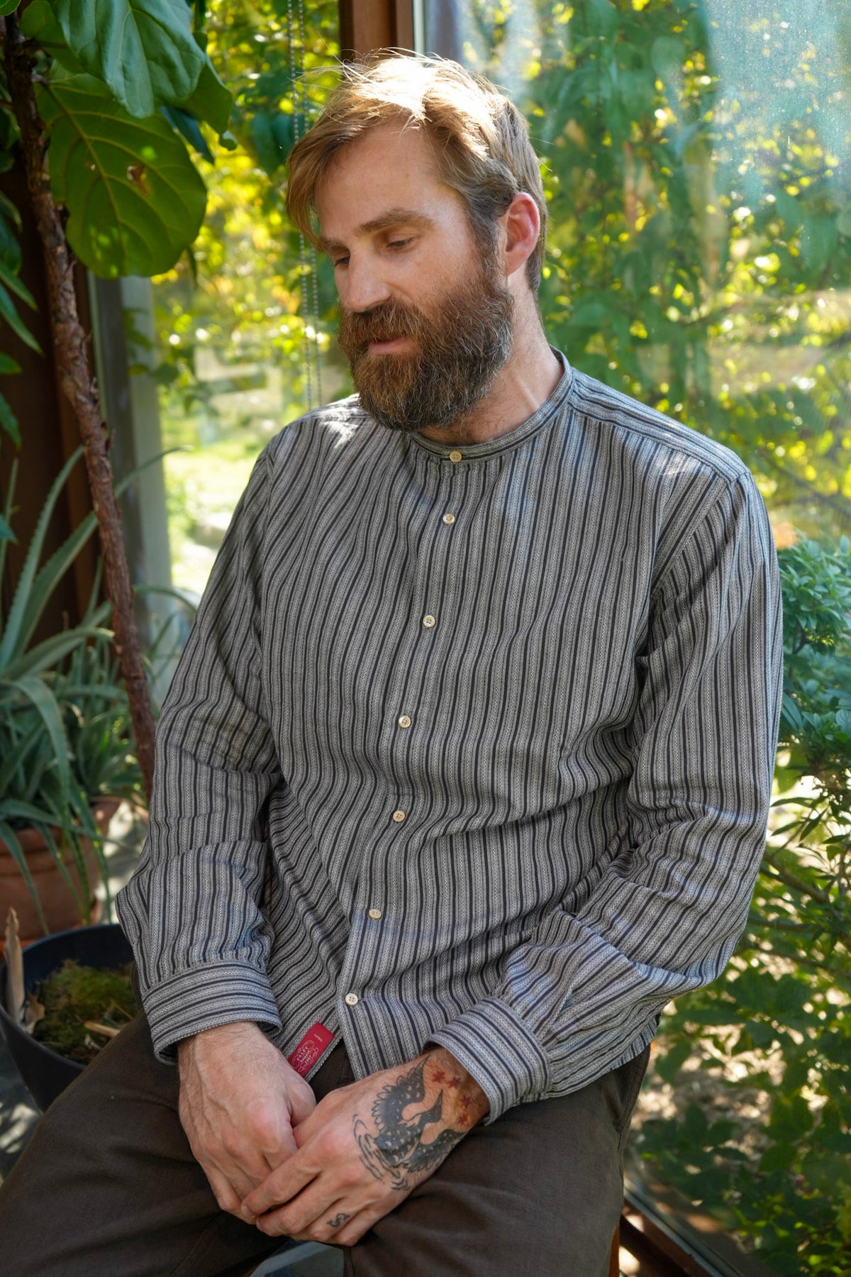 Prequel Band Collar Shirt