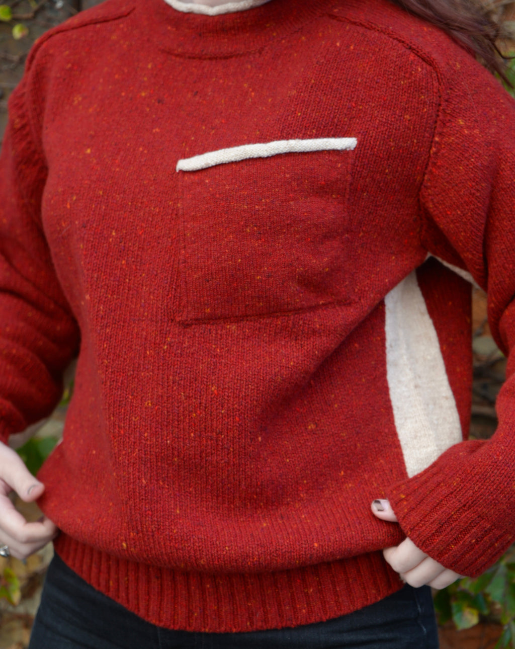Inis Meain Pocket Contrast Sweater