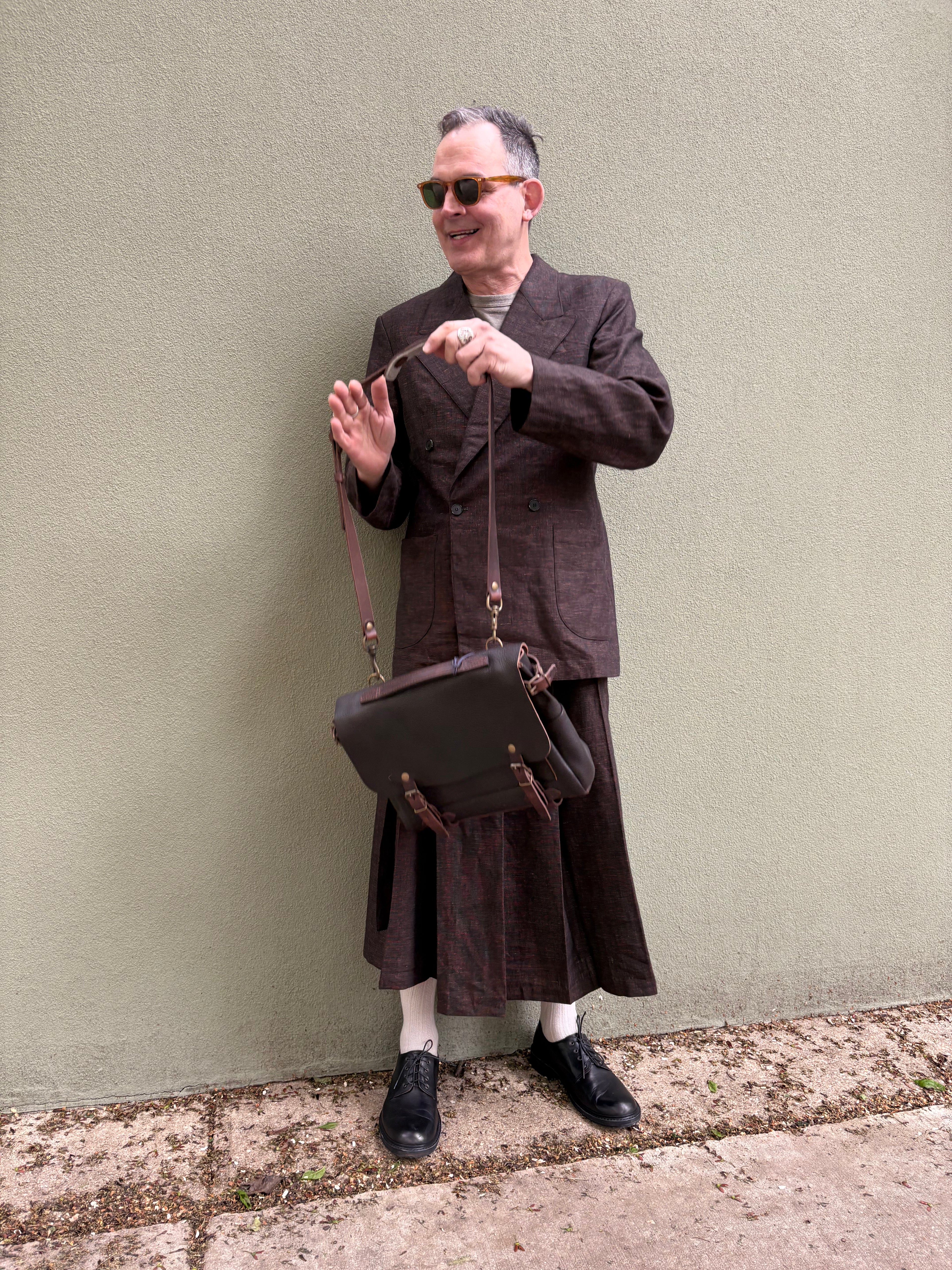 Bleu De Chauffe Dark Brown Postman Bag
