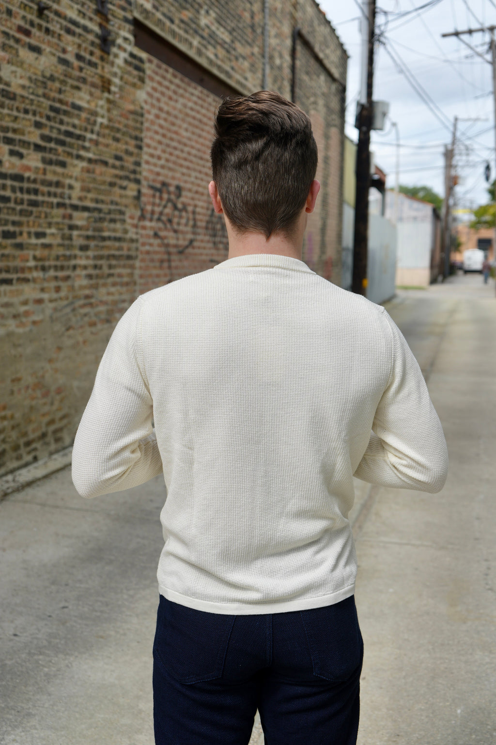 Merz b Schwanen Lightweight Waffle Knit Sweater