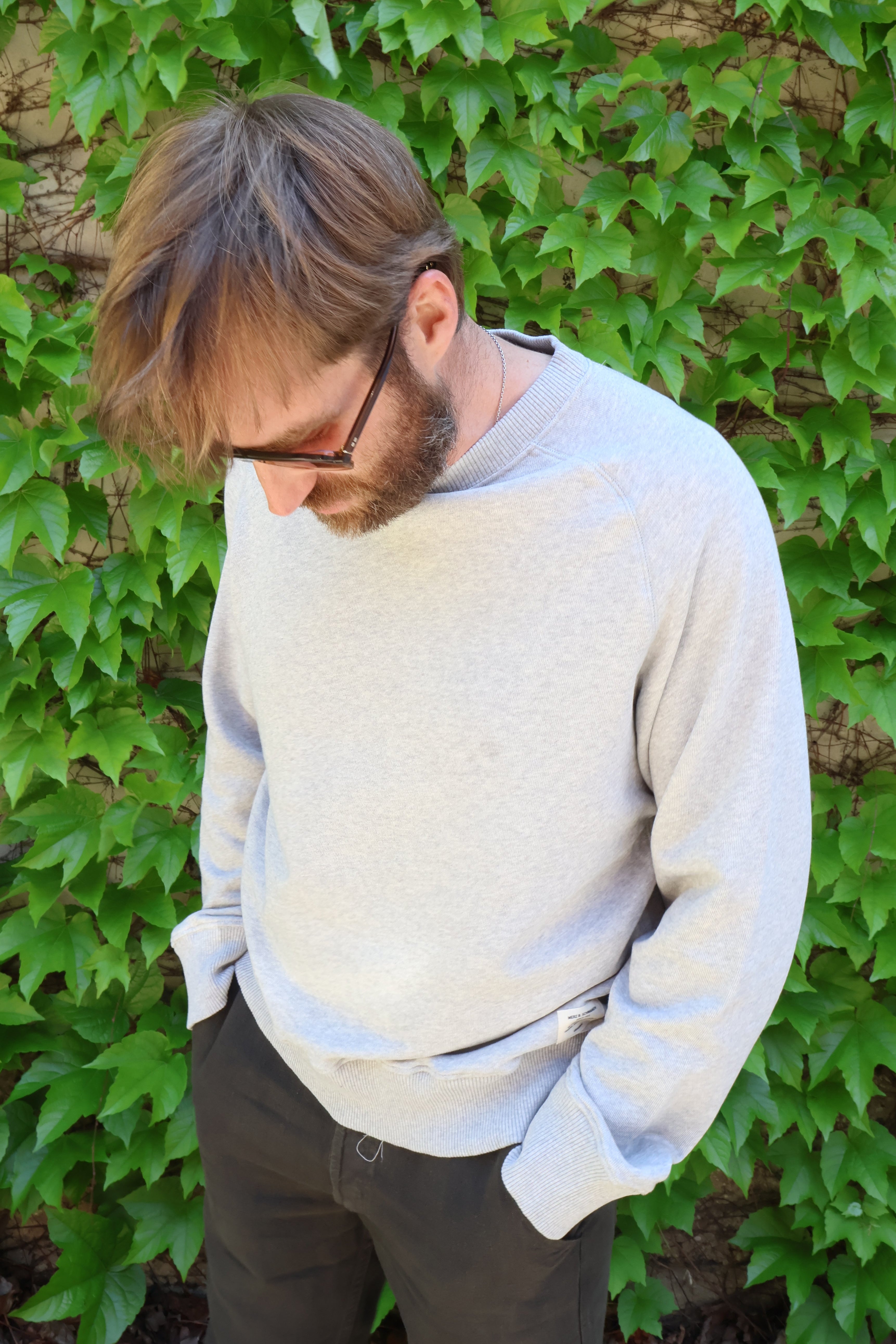 Merz b. Schwanen Retro Fleece Raglan Cotton Sweatshirt