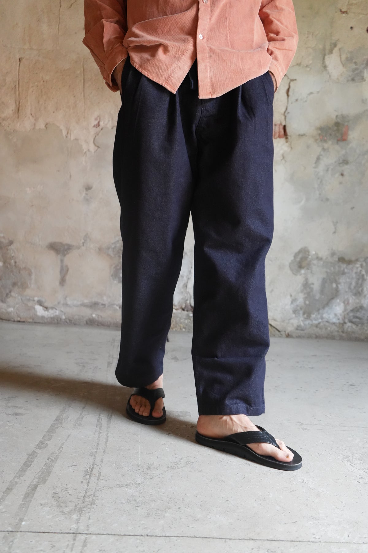 Kappy Two Tuck Wide Denim Pants