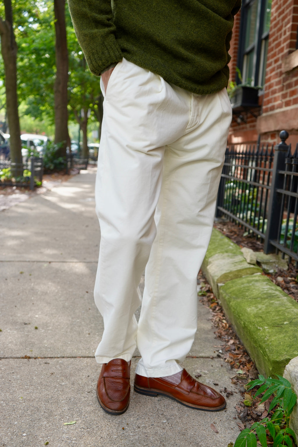 Tela Genova Damasco Gabardine Wide Cut Chino