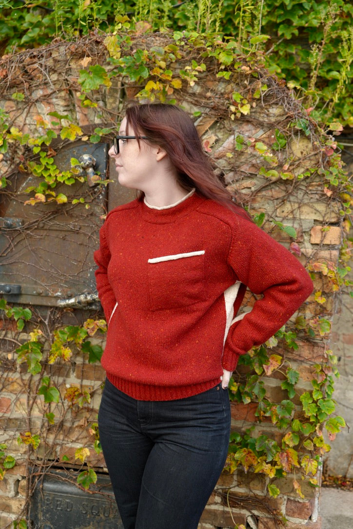 Inis Meain Pocket Contrast Sweater