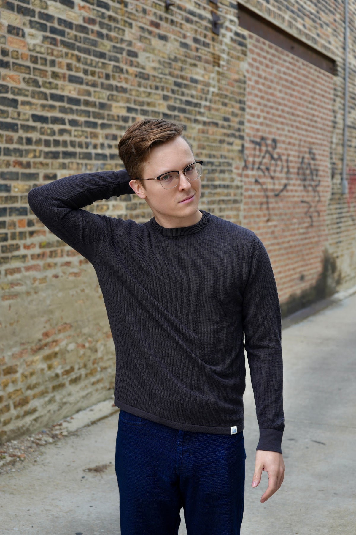 Merz b Schwanen Lightweight Waffle Knit Sweater