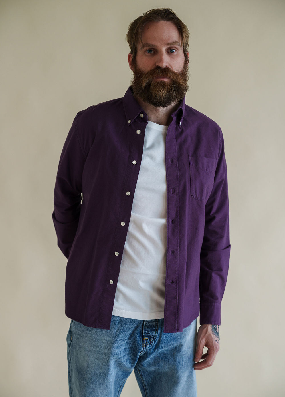 C.O.F Button Down Oxford Grape