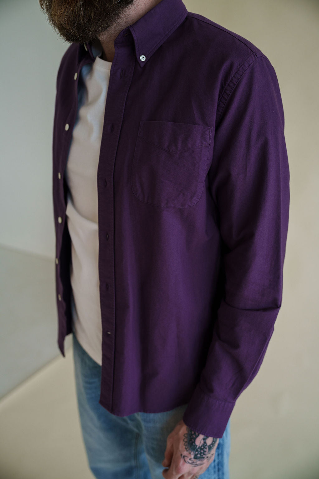 C.O.F Button Down Oxford Grape