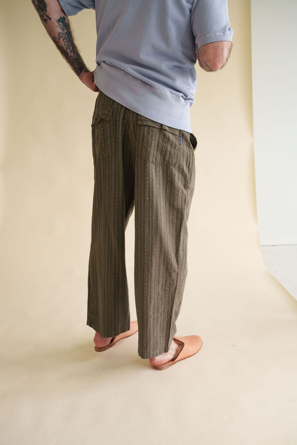 Kappy Linen Cotton Stripe Pants