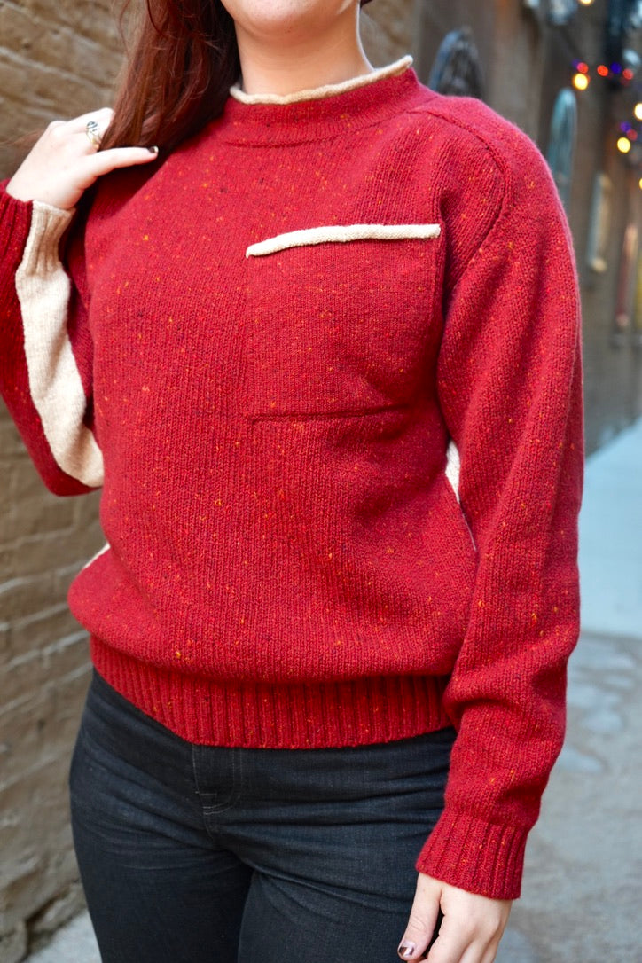 Inis Meain Pocket Contrast Sweater