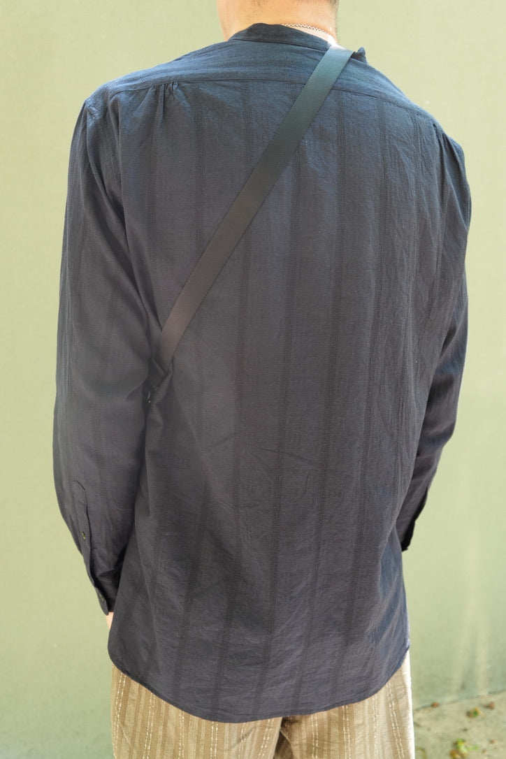 Caledoor Grandad Collar Dobby Stripe Shirt