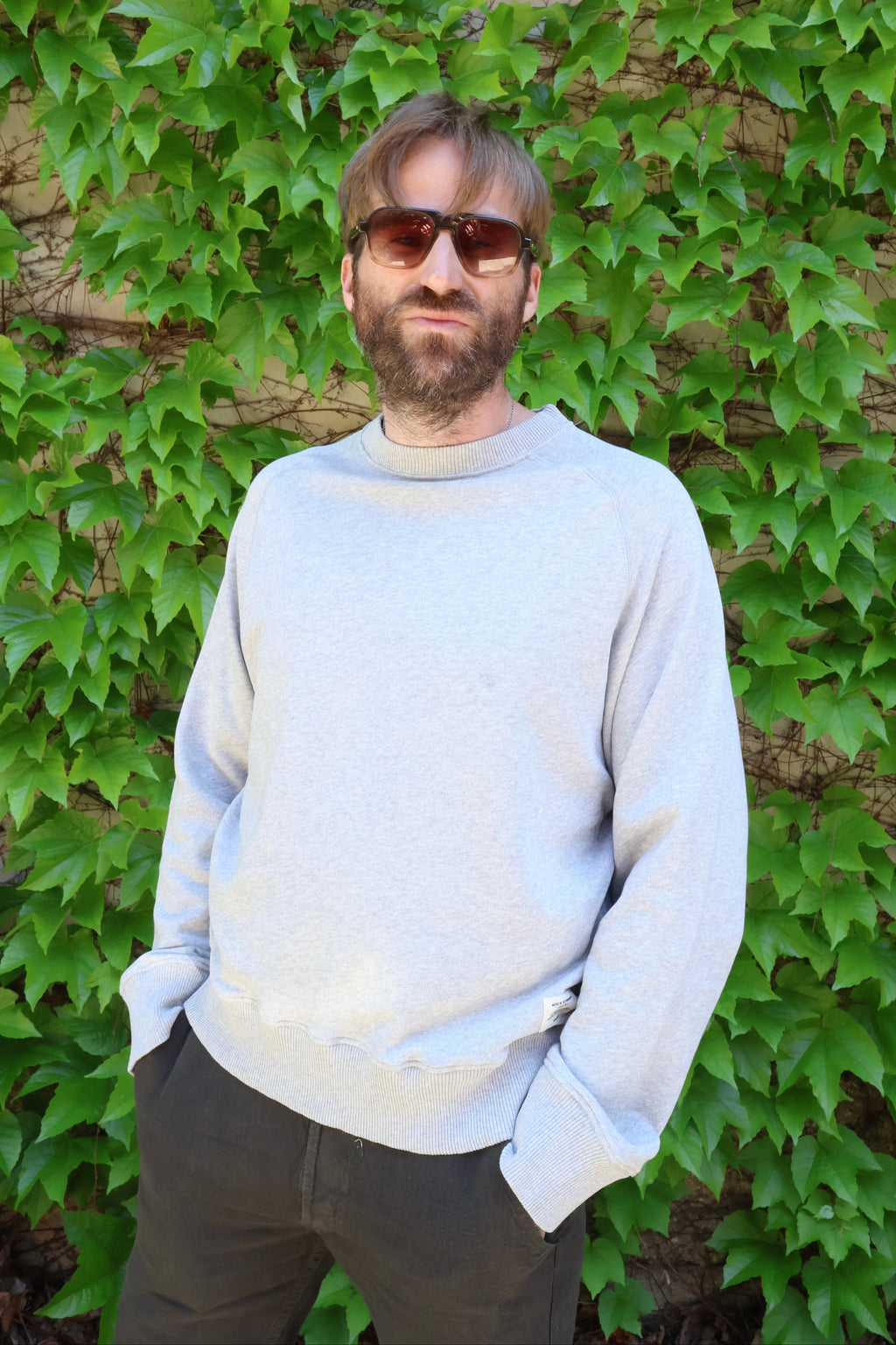 Merz b. Schwanen Retro Fleece Raglan Cotton Sweatshirt